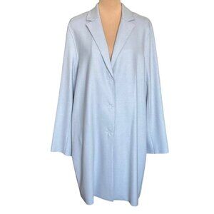 NWT Banana Republic Car Coat Sz.L Light Blue Unlined Italian Wool Minimalist